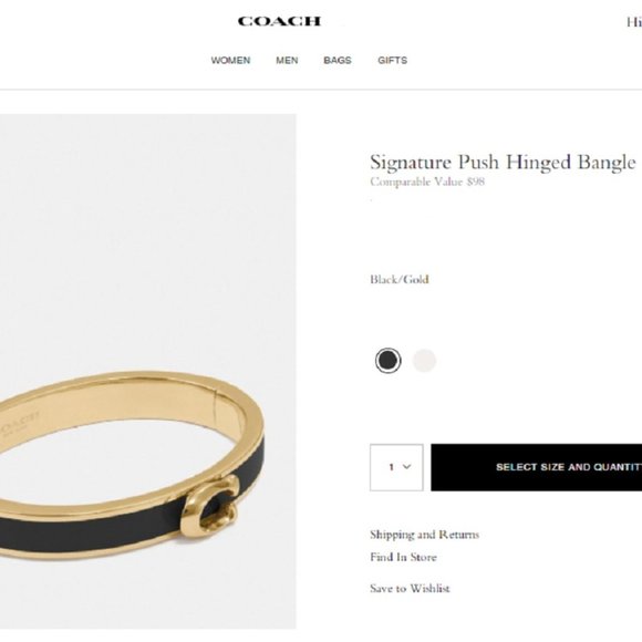 $59 *NEW* COACH Signature Push Hinged Bang… - Picture 3 of 3